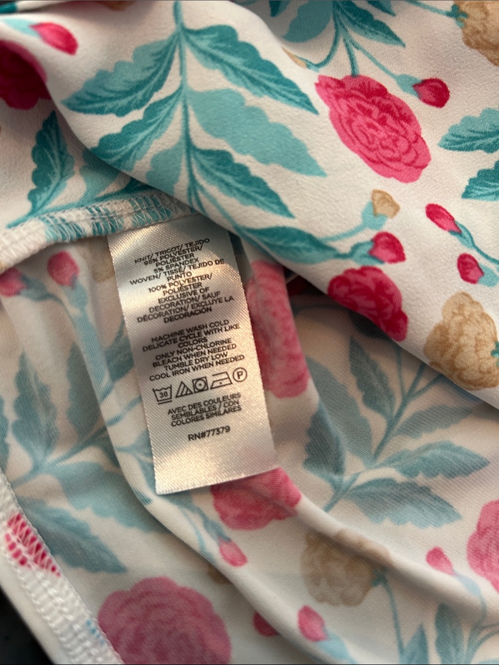 Ann Taylor Floral Pintuck V-Neck Blouse - Pink, Teal & Gold Accents - Picture 4 of 4
